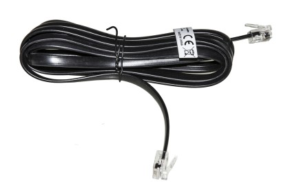Cavo Telefonico Piatto Rj12 6P6C Nero 2Mt