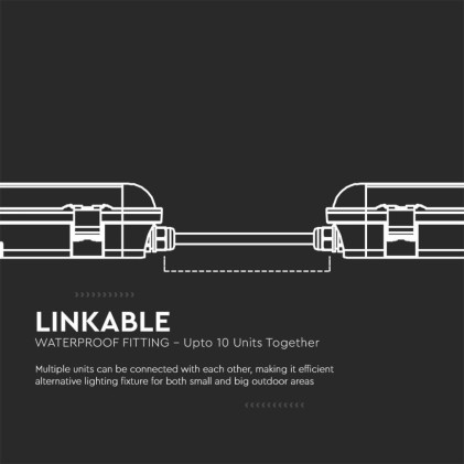 V-TAC Plafoniera LED Impermeabile 36W 120LM/W X-Series 120cm Copertura Satinata 6500K IP65