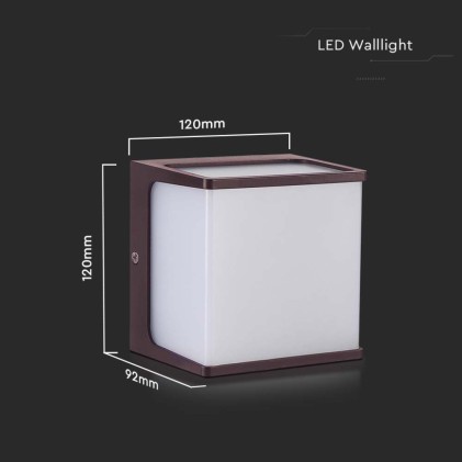 V-TAC Lampada LED da Muro a Lanterna 8W Classica Colore Marrone 4000K IP65
