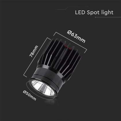 V-TAC Faretto LED da Incasso Rotondo LED 18W in Alluminio Colore Nero 4000K