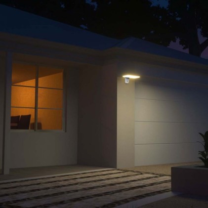 V-TAC Lampada LED Solare 15W da Muro Rettangolare con Batteria LiFePO4 3.2V Colore Bianco CCT: 6000K+4000K IP65