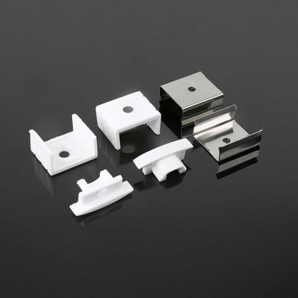 V-TAC Profilo in Alluminio Colore Silver per Strip LED Copertura Satinata 2000*24.7*7mm