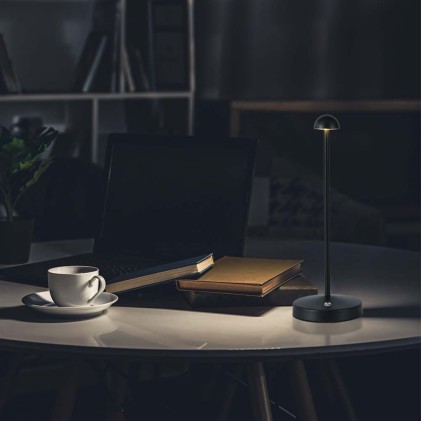 V-TAC Lampada LED da Tavolo 1.6W 105*295mm Colore Nero ricaricabile con USB C Touch Dimmerabile 3in1