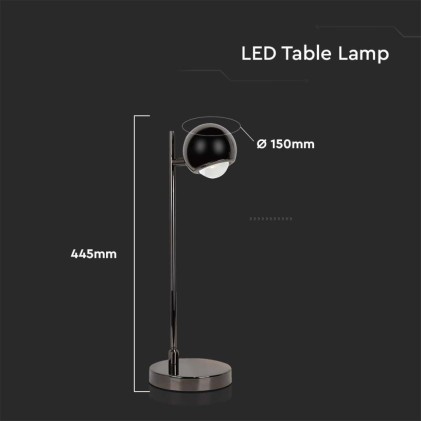 V-TAC Lampada LED da Tavolo 5W 150*445mm Colore Nero 3000K
