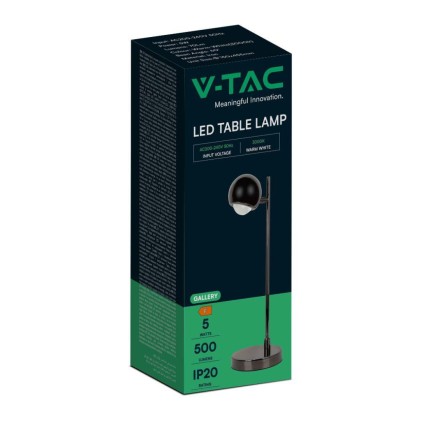 V-TAC Lampada LED da Tavolo 5W 150*445mm Colore Nero 3000K
