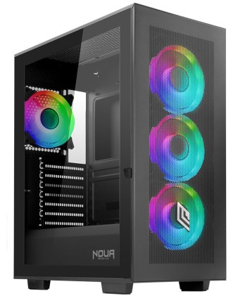 Case Mid-Tower No Psu Utopia F501 1U3 2U2 3*Fanargb Vetro Bk