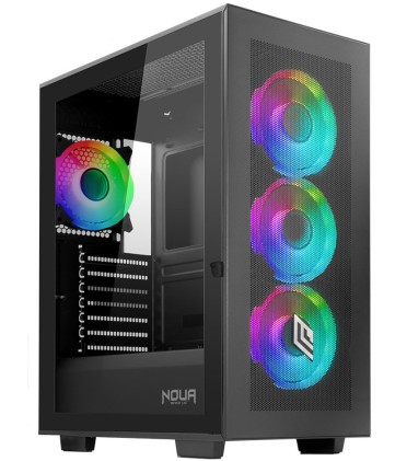 Case Mid-Tower No Psu Utopia F502 1U3 2U2 3*Fanargb Vetro Bk