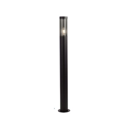 V-TAC Bollard Garden Light Fitting E27 (76mmx119x450mm) Smoke Plastic/SS Black Body IP44
