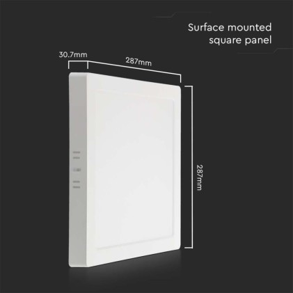 V-TAC Pannello LED 24W Montaggio a Plafone Quadrato Colore Bianco 6500K