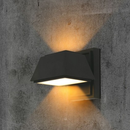 V-TAC Lampada LED da Muro 15W 120LM/W Doppio Fascio Luminoso Colore Nero 3000K IP65