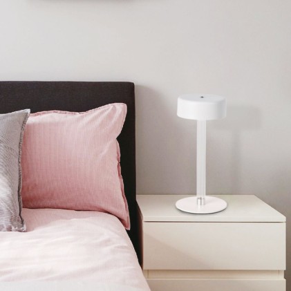 V-TAC Lampada LED da Tavolo 3W Colore Bianco e Trasparente Ricaricabile con USB C Touch Dimmerabile 3in1