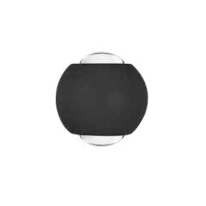 V-TAC Lampada LED da Muro Sferica 2W Doppio Fascio Luminoso Colore Nero 4000K IP54