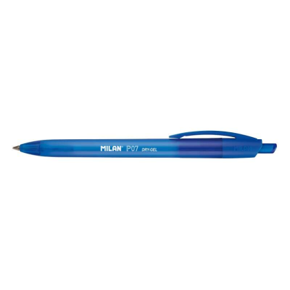 Penna gel retrattile Milan P07 Dry-Gel - Punta da 0,7 mm - Asciugatura rapida - Blu