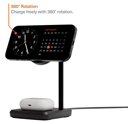 Qi2 3-In-1 Chargebase 15W Wireless Nero