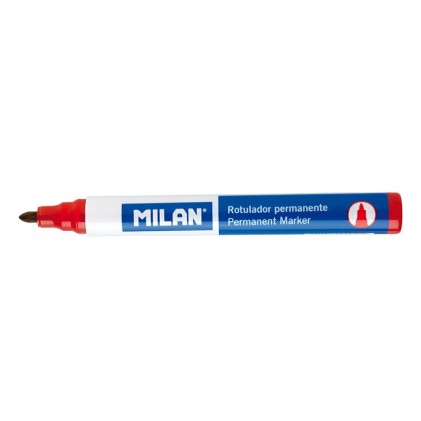 Pennarelli Indelebili Milano con Punta Tonda - Punta 4 mm - Inchiostro a Base di Alcool - Colore Rosso