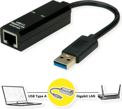 Convertitore Usb 3.2-Gigabit Lan Ethernet Adpt Con Cavo Value