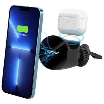 Energizer  Charger Auto Wireless 15 W Rapido Ventosa Con Powerbank 10K