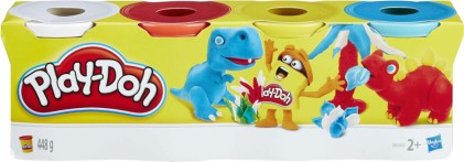 Plastilina Hasbro Play-Doh 4 pezzi - Blu / Giallo / Rosso / Bianco
