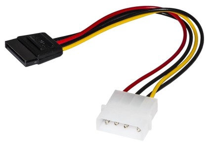 Cavo Alimentazione Molex-Sata M/F Sata 15Pin Molex 4Poli Cavo 0,15Mt