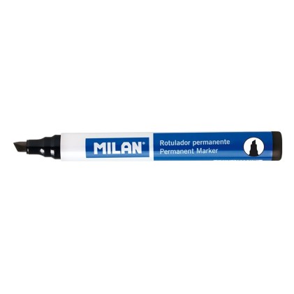Pennarelli indelebili Milan Punta a scalpello - Punta 1 - 4 mm - Inchiostro a base di alcool - Colore nero
