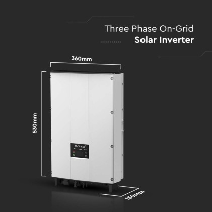 V-TAC Inverter Fotovoltaico Trifase di Rete On-Grid 5KW con Display LCD Garanzia 5 Anni IP65