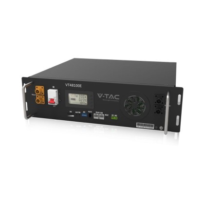 V-TAC Batteria di Accumulo 5.12kWh al Litio da Rack BMS Integrato per Inverter Fotovoltaici (51.2V 100Ah)