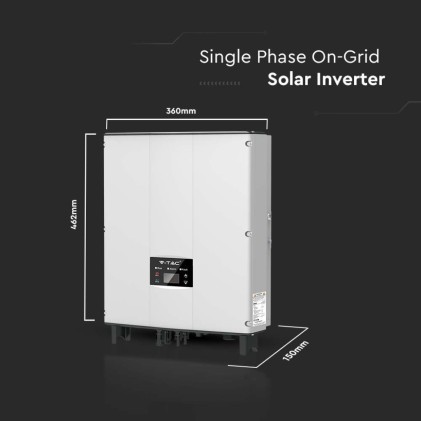V-TAC Inverter Fotovoltaico Monofase di Rete On-Grid 3KW con Display LCD Garanzia 10 Anni IP65