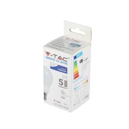 V-TAC PRO Lampadina LED Chip Samsung E14 9W A58 3000K