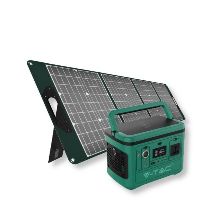 V-TAC Power Station Portatile con Batteria di Accumulo al Litio 568Wh AC:220V 600W (Max. 1000W) Ricaricabile con Alimentatore o Pannello Solare Fotovoltaico Portatile