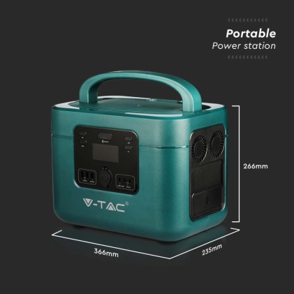 V-TAC Power Station Portatile con Batteria di Accumulo LiFePO4 1050Wh AC:220V 2*1000W (Max. 1800W) Ricaricabile con Alimentatore o Pannello Solare Fotovoltaico Portatile