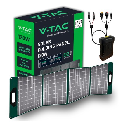 V-TAC Pannello Solare Fotovoltaico 120W Pieghevole per Power Station Portatili 1702*406*5mm