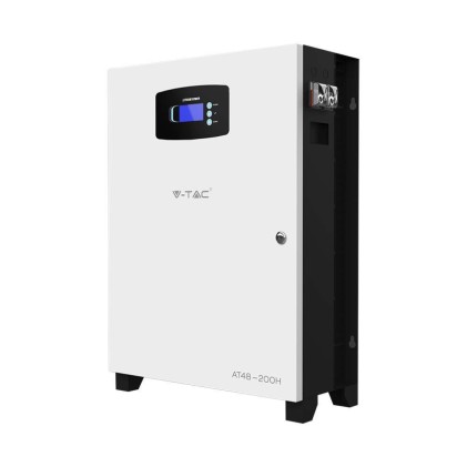 V-TAC Batteria di Accumulo 10.24kWh al Litio-Ferro-Fosfato (LiFePO4) BMS Integrato per Inverter Fotovoltaici (51.2V 200Ah)