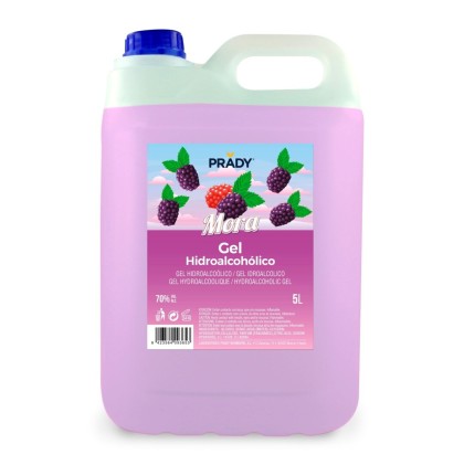 Gel Igienizzante Idroalcolico Prady 5L - Aroma Mora - Alcool 70%