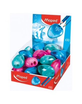 Temperamatite Maped I-Gloo a 1 foro con serbatoio di grande capacit&agrave; - Forma ergonomica - Colori assortiti