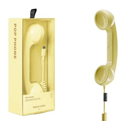 Native Union Pop Phone retr&ograve; USB-C con microfono per chiamate e videochiamate colore Giallo Lemon