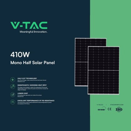V-TAC Pannello Solare Fotovoltaico Monocristallino Modulo 410W 1722*1134*35mm