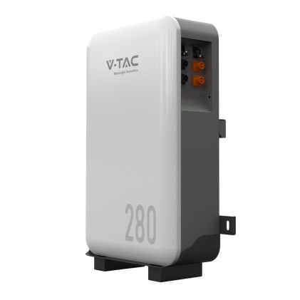 V-TAC Batteria di Accumulo 14.33kWh al Litio-Ferro-Fosfato (LiFePO4) da Muro BMS Integrato per Inverter Fotovoltaici (51.2V 280Ah) IP65