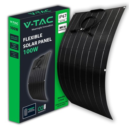 V-TAC Pannello Solare Fotovoltaico 100W Flessibile 980*586*2.7mm