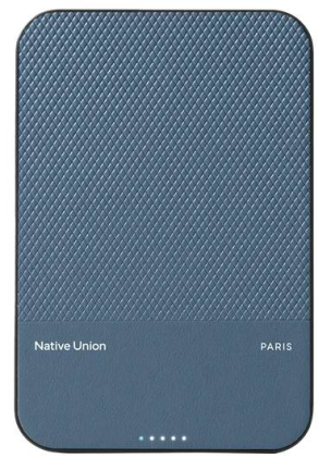 Native Union Classic Power Bank magnetico Qi2 5000 mAh USB-C colore Blu Navy