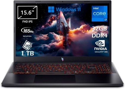 Notebook Gaming ACER ANV15-52-92EA lcd ips 15,6" full Hd 165Hz cpu Intel I9-13900H ram 32GB ssd 1TB vga Nvidia RTX-5050 8GB gddr7 Windows 11 Professional