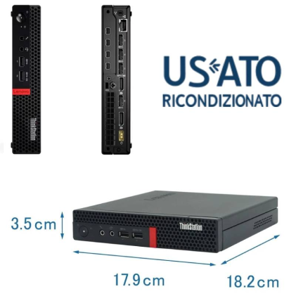 Workstation Usata Ricondizionata Lenovo ThinkStation P320 Tiny cpu Intel i7-7700T ram 16GB ssd nvme 512GB vga NVIDIA Quadro P600 Windows 10 Professional