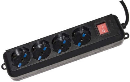 Link Presa multipla 4 Schuko con interruttore cavo 1.5mt colore nero