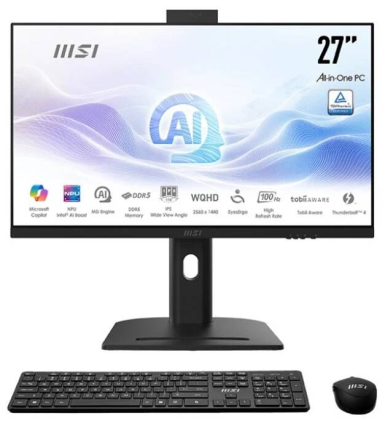Lcd Pc MSI Modern AM273 All-in-One 27" WQHD IPS cpu Intel Core Ultra 7 155U ram 32GB ssd 1TB Windows 11 Professional