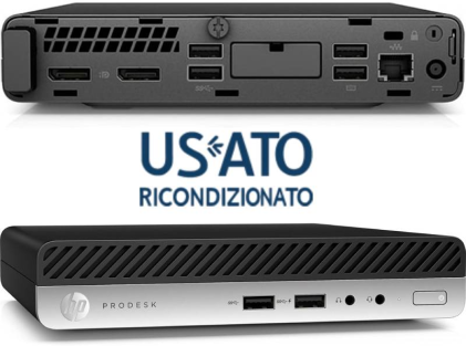 Mini PC Usato Ricondizionato HP ProDesk 400 G5 cpu Intel i5-9500T ram 8GB ssd 256GB Windows 11 Professional