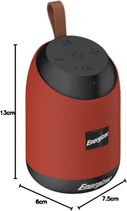Energizer Speaker Bluetooth Portatile 6Watt con Radio FM colore Rosso