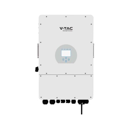 V-TAC Inverter Fotovoltaico Deye Trifase Ibrido On-Grid/Off-Grid 5kW con Schermo LCD Touch a Colori e Smart Meter Integrato inclusi TA e WiFi Garanzia 5 Anni (Estendibile a 10 Anni) IP65