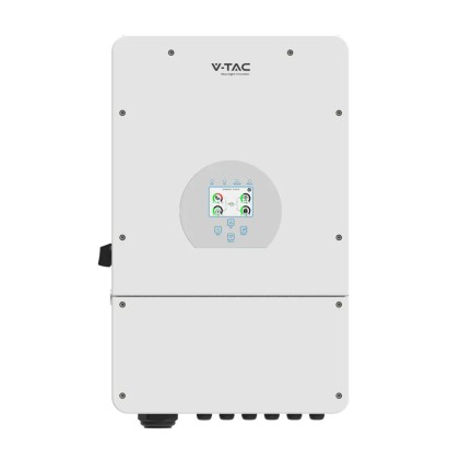 V-TAC Inverter Fotovoltaico Deye Monofase Ibrido On-Grid/Off-Grid 8kW (NO CEI 0-21) con Schermo LCD Touch a Colori e Smart Meter Integrato inclusi TA e WiFi Garanzia 5 Anni (Estendibile a 10 Anni) IP65