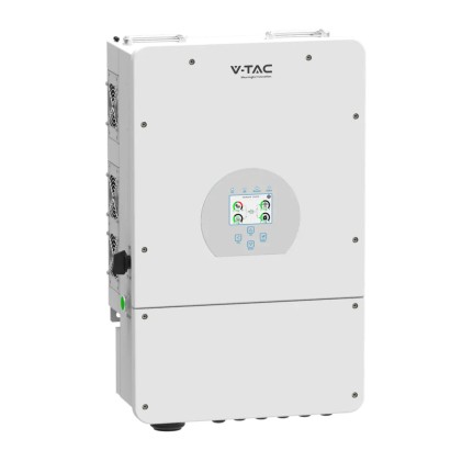 V-TAC Inverter Fotovoltaico Deye Monofase Ibrido On-Grid/Off-Grid 8kW (NO CEI 0-21) con Schermo LCD Touch a Colori e Smart Meter Integrato inclusi TA e WiFi Garanzia 5 Anni (Estendibile a 10 Anni) IP65
