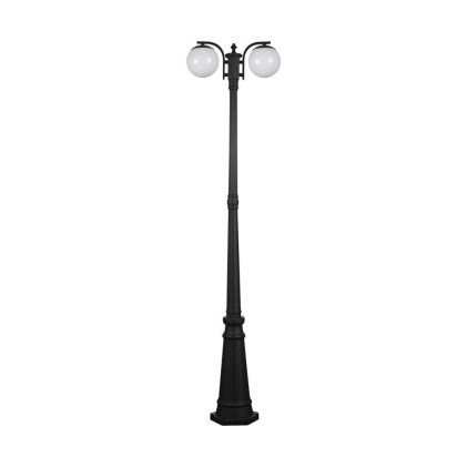 V-TAC Lampione LED con Doppio Portalampada a Lanterna 2*E27 Colore Nero Opaco h: 199cm IP44