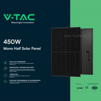 V-TAC Bancale 14kW (13.95kW) con 31 Pannelli Fotovoltaici 450W Full Black 1903*1134*35mm (SKU 11883)